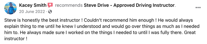 automatic driving instruction. driving lessons, Canvey Island, Driving Instructor, Insured, professional, nervous drivers, no experience, student passes driving test, female driving instruction facebook 5 star review